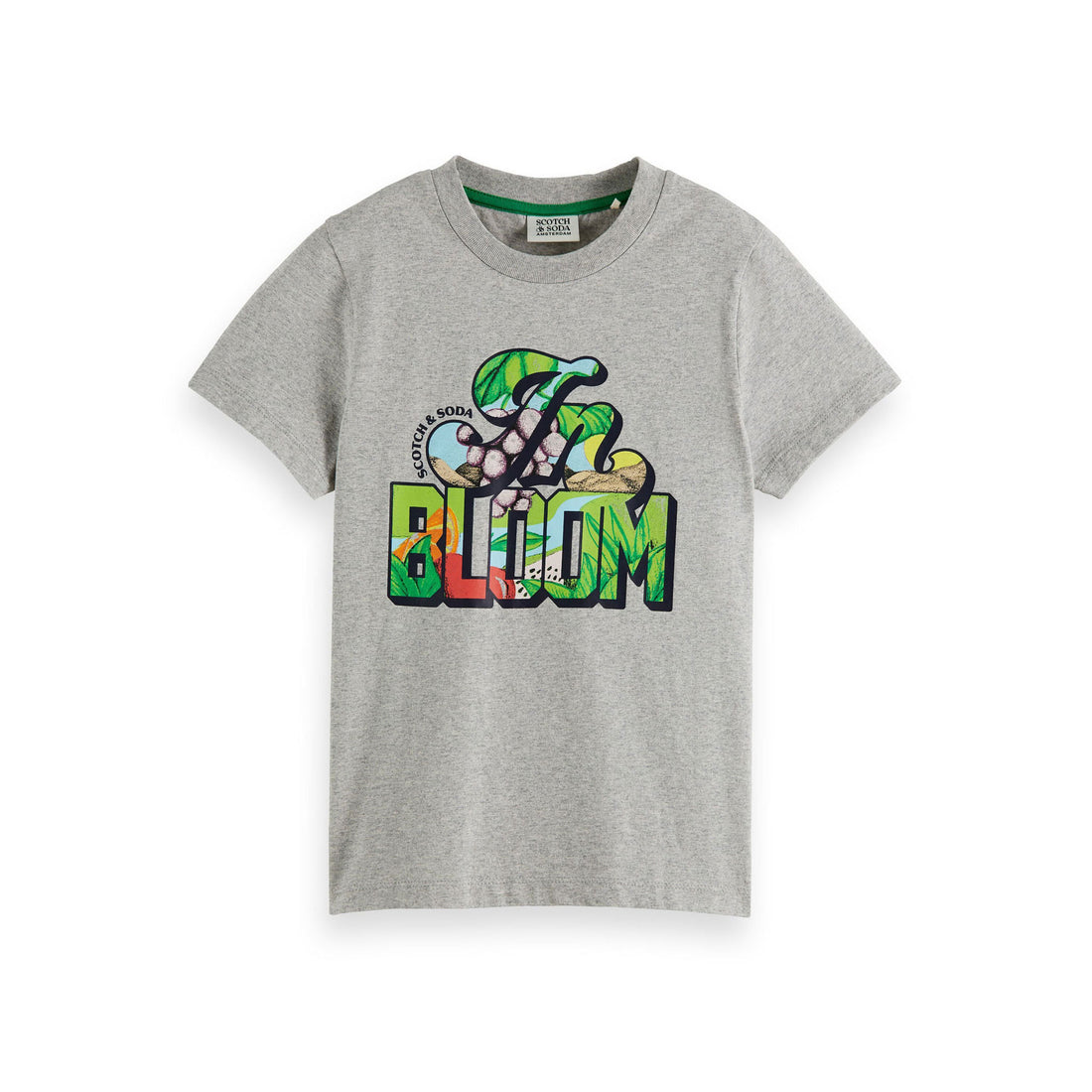 Scotch Shrunk Grey Melange Ss Tee With Artwork Graphic
