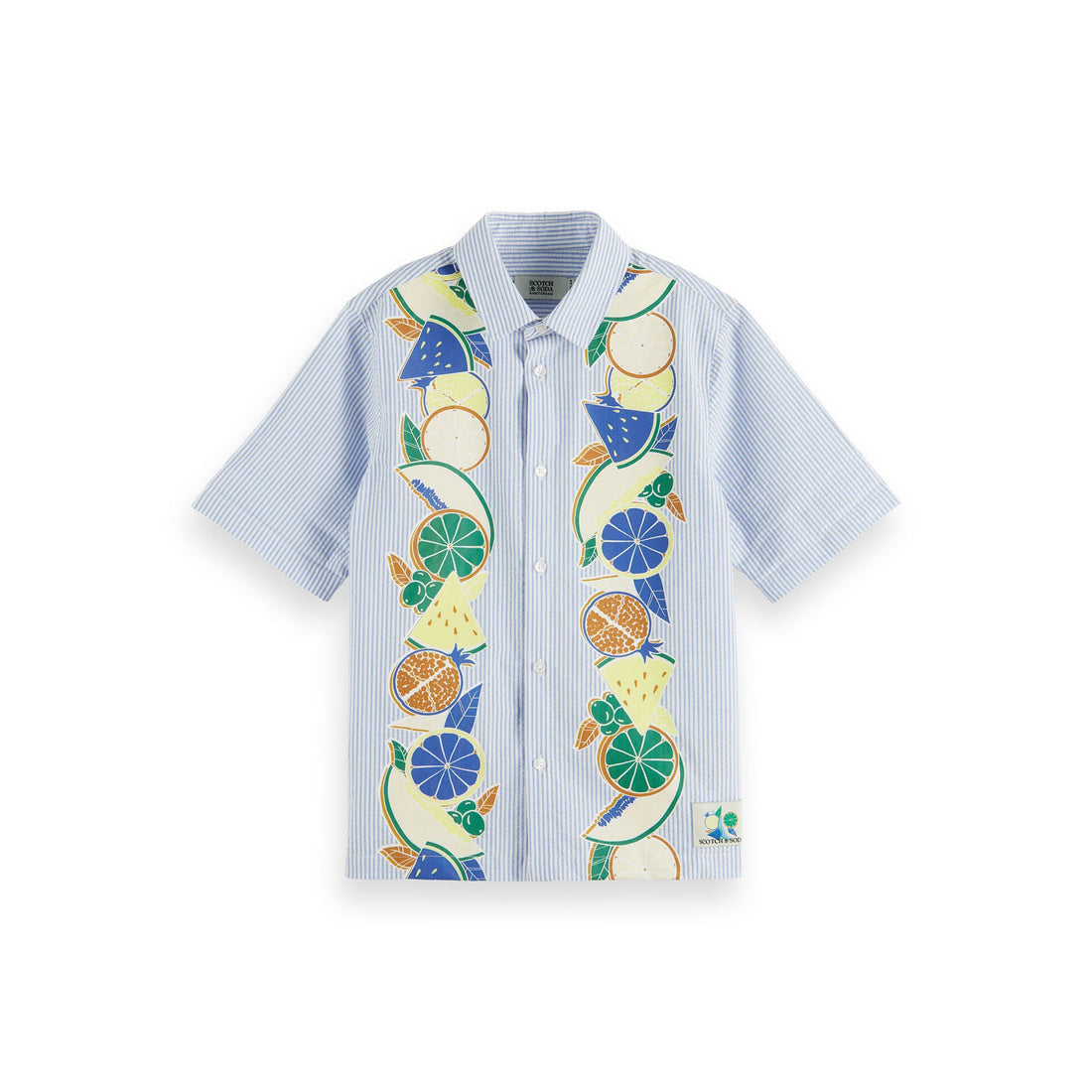 Scotch Shrunk Seersucker Stripe Place Print Seersucker Stripe Ss Shirt