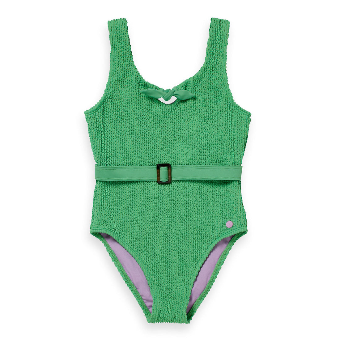 Scotch Shrunk  Parakeet Belted Crinkle Bathing Suit