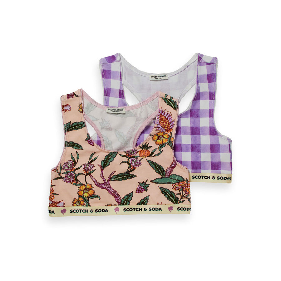 Scotch Shrunk Flower/Checkered All Over Printed Duo Top Pack