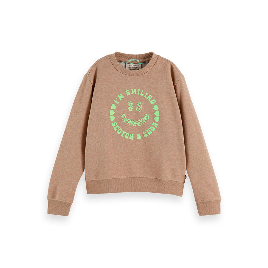 Scotch Shrunk  Sand Melan Relaxed Fit Artwork Sweatshirt