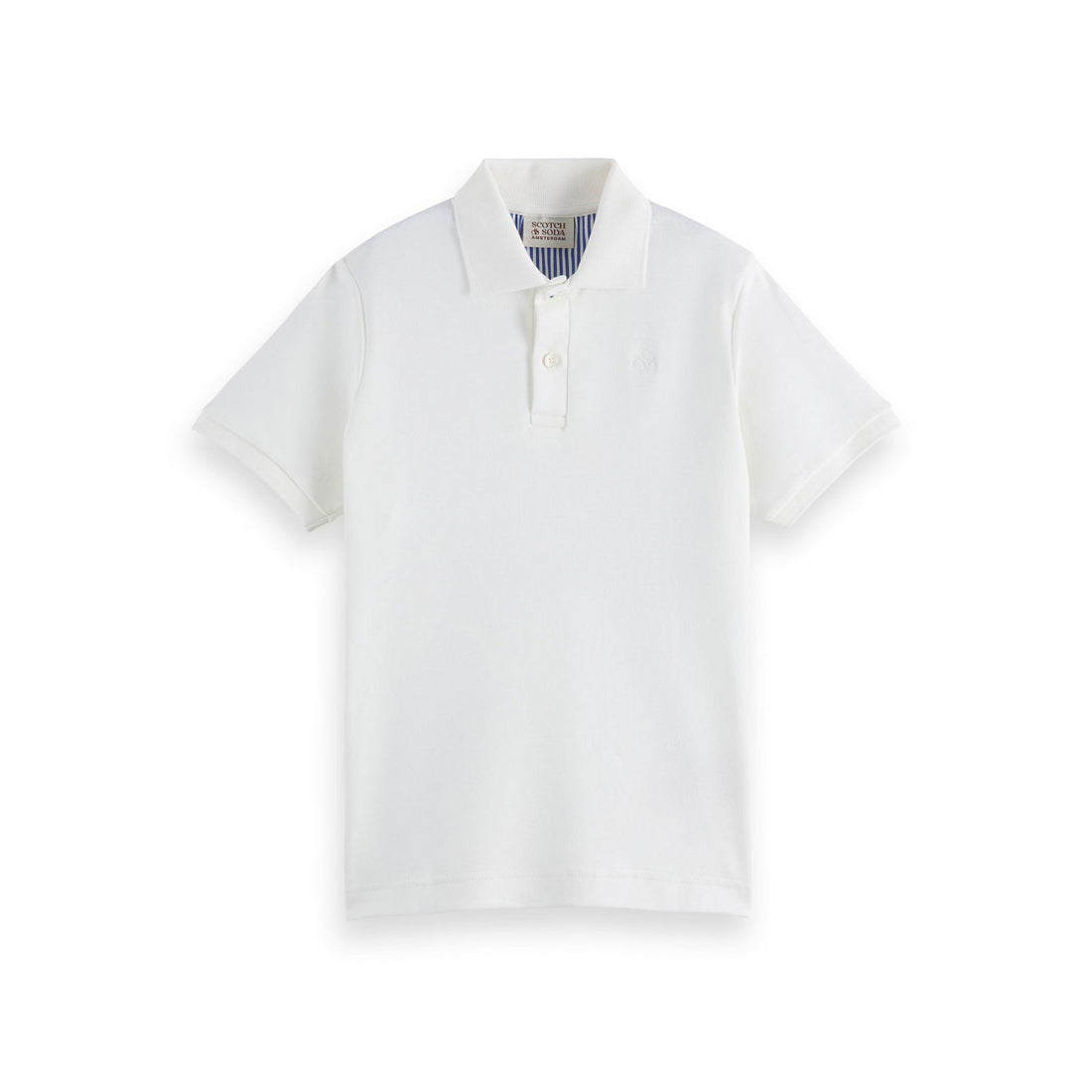 Scotch Shrunk Ecru Pima Cotton Short-Sleeved Polo