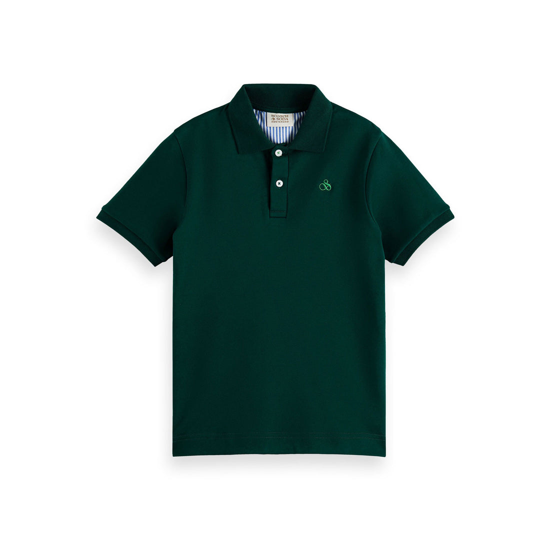 Scotch Shrunk Bot Green Pima Cotton Short-Sleeved Polo