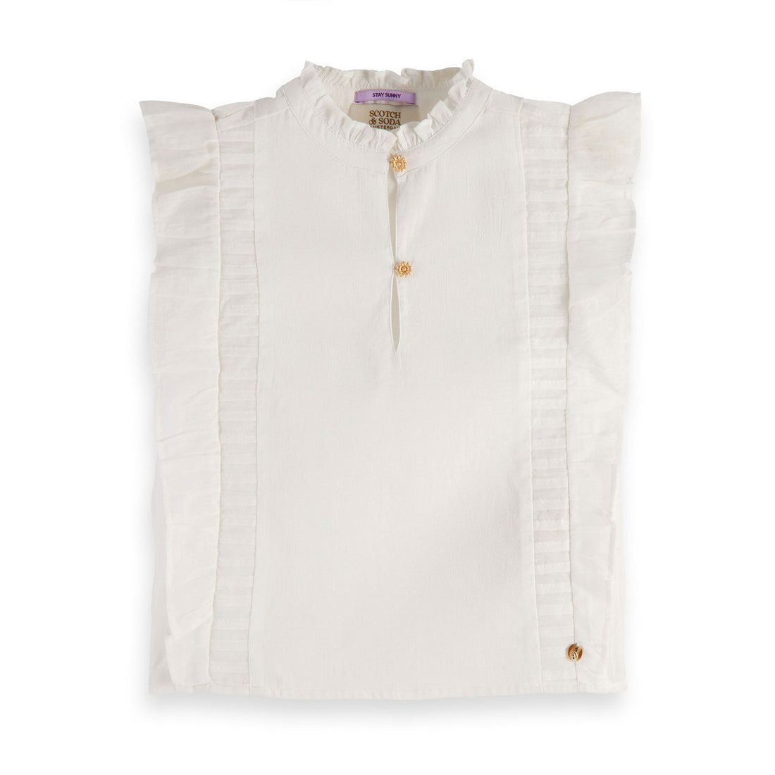 Scotch Shrunk  Off White Sleeveless Lightweight Cotton Top