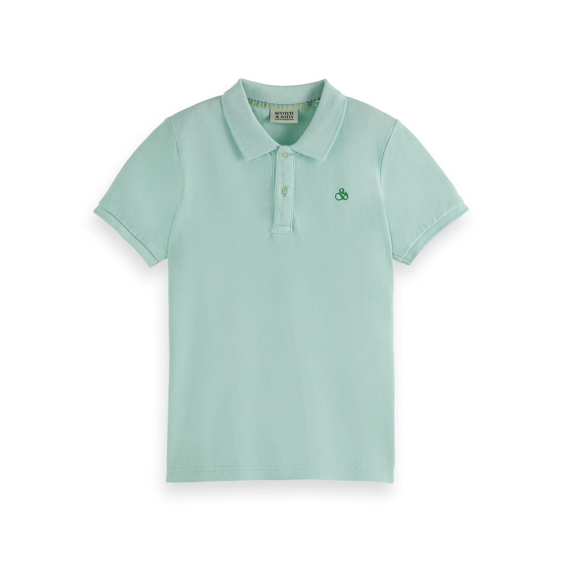 Scotch Shrunk Mint Garment-Dyed Short-Sleeved Pique Polo