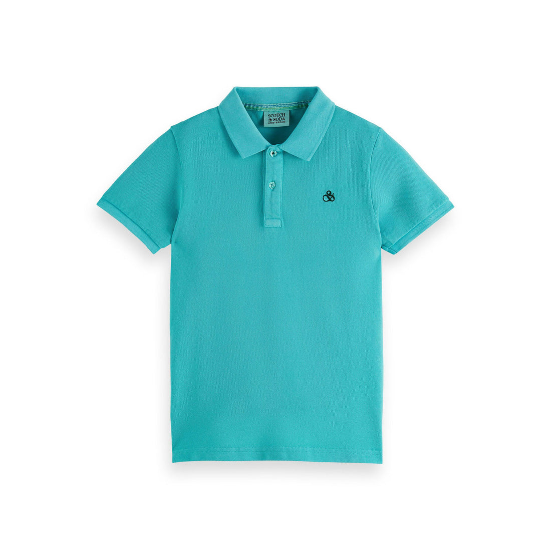 Scotch Shrunk Aqua Garment-Dyed Short-Sleeved Pique Polo