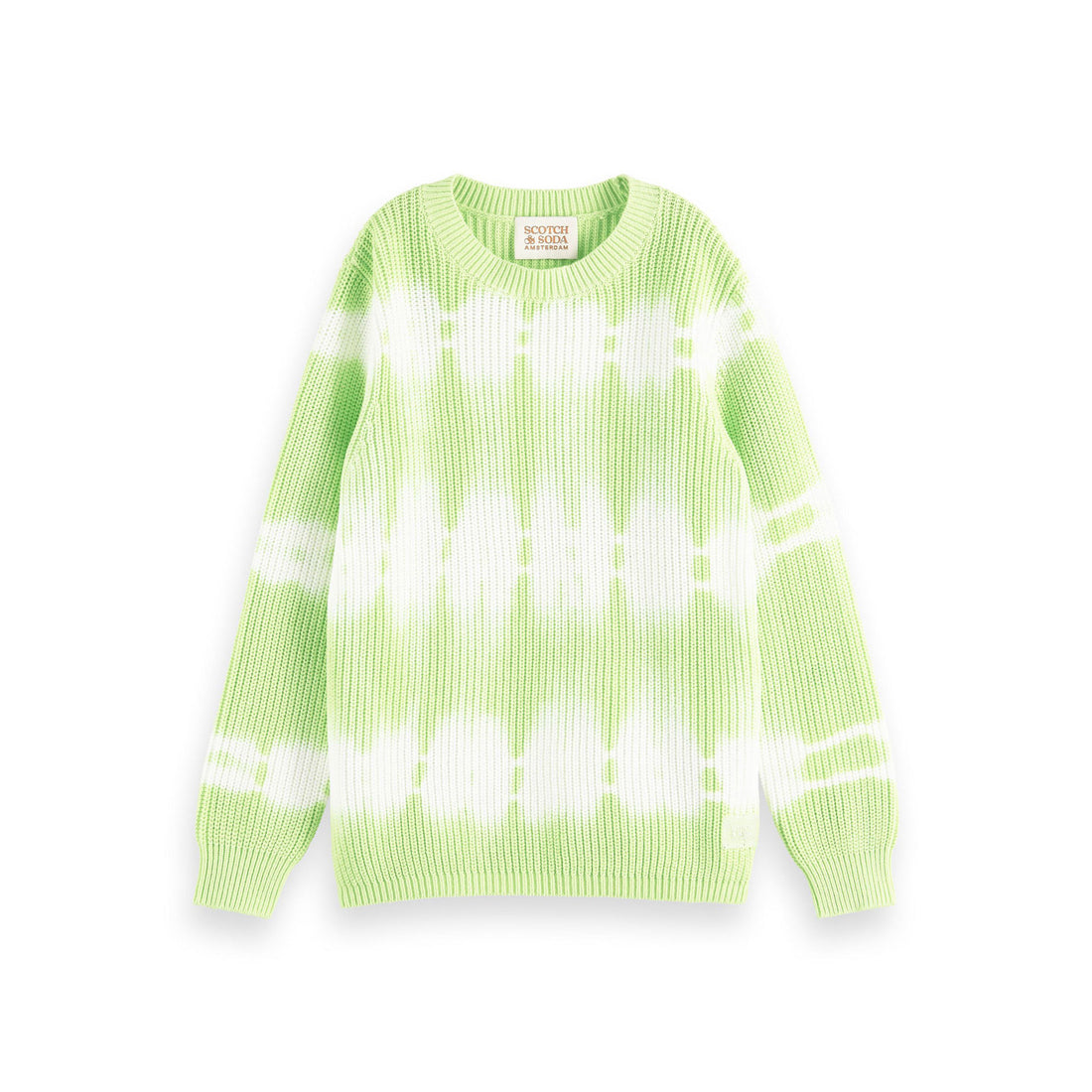 Scotch Shrunk Neon Lemon Tie-Dye Washing Cotton Crewneck