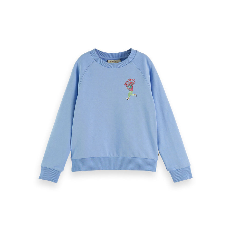 Scotch Shrunk  Iris Blue Regular Fit Artwork Sweatshirt