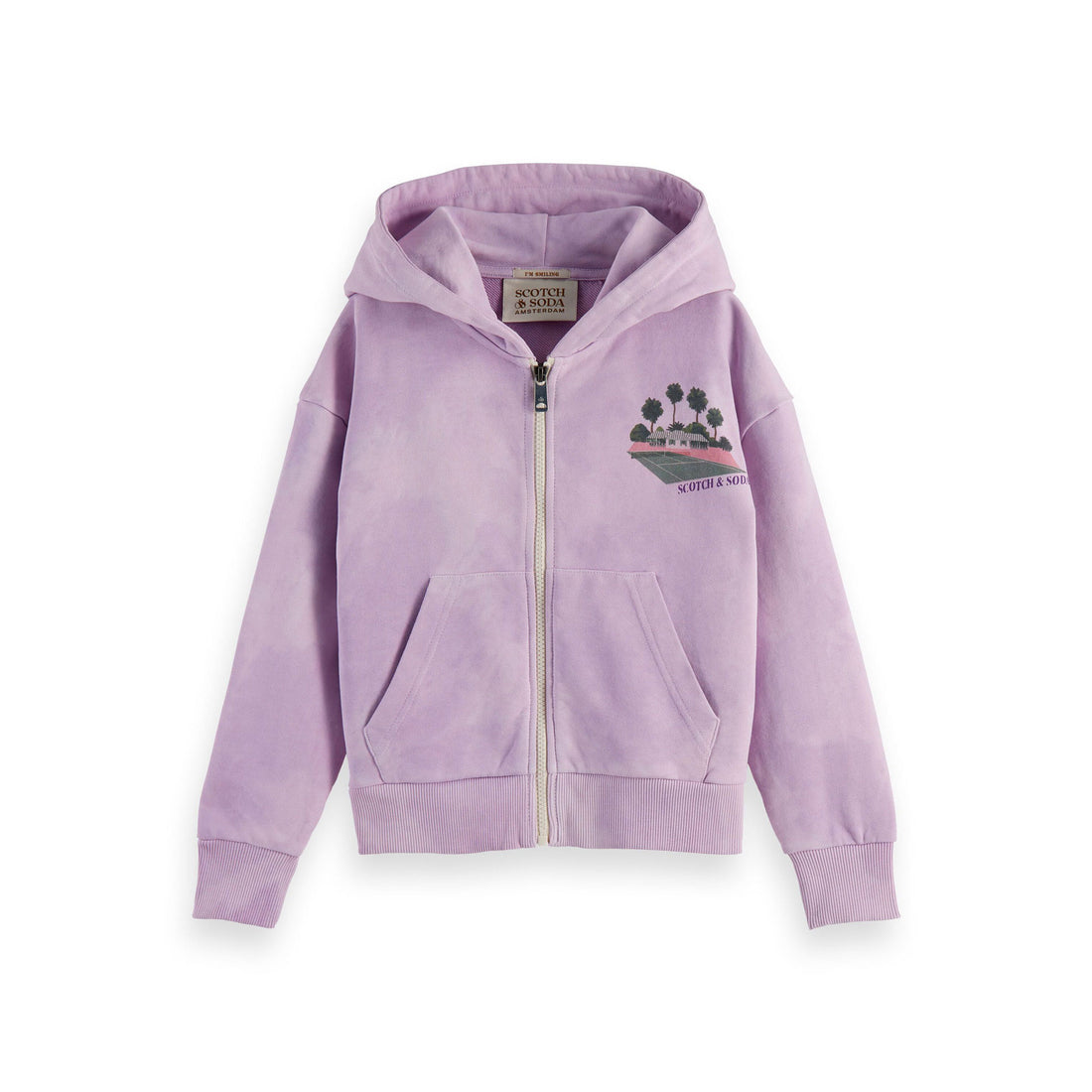 Scotch Shrunk Tie Dye Artwork Zip Through Hoodie