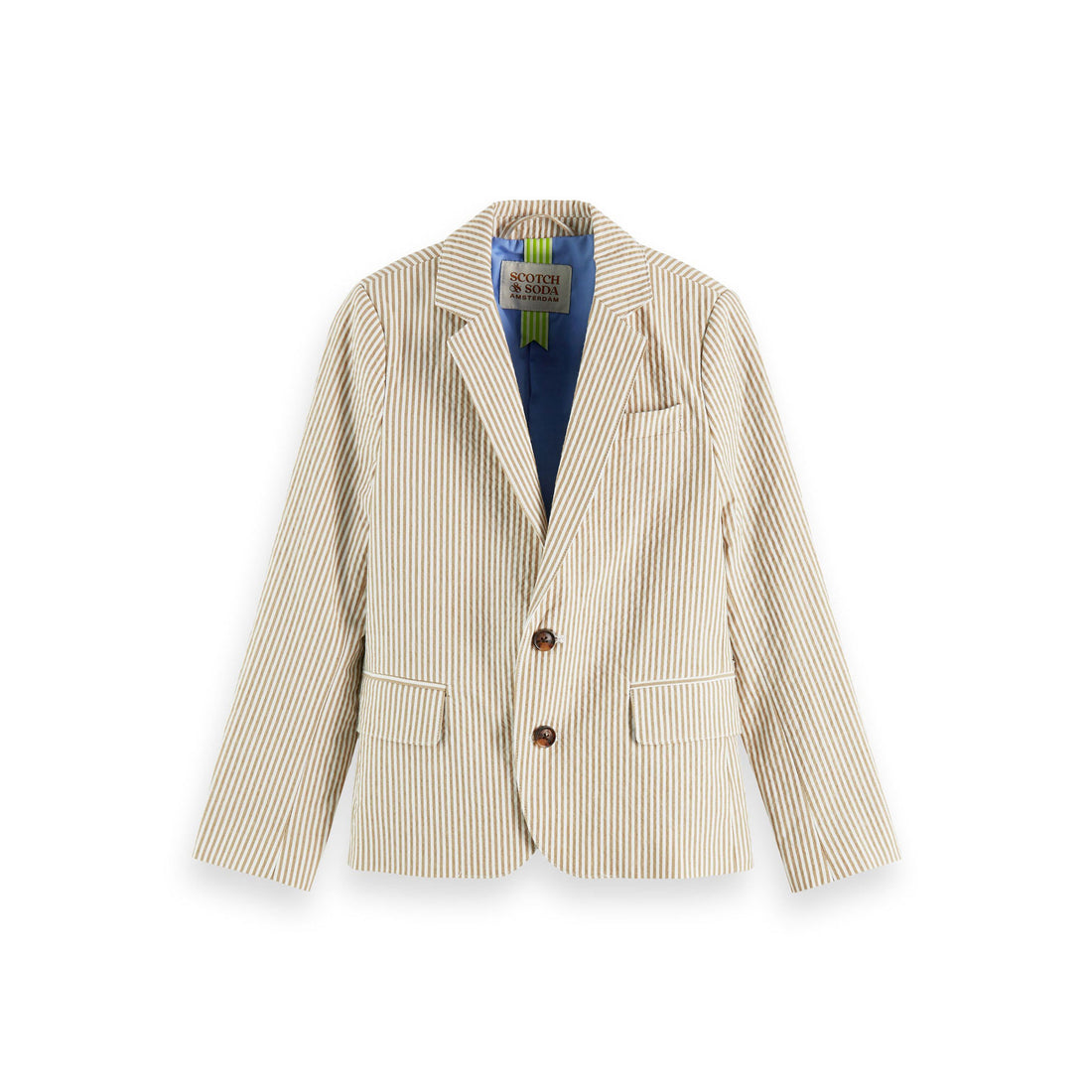 Scotch Shrunk Sand Stripe Striped Seersucker Blazer