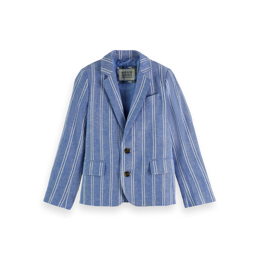 Scotch Shrunk Blue Stripe Linen Blazer