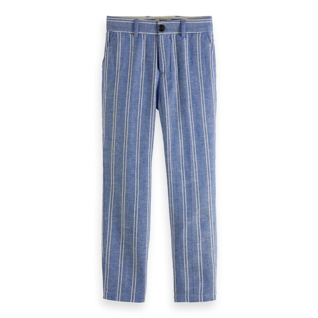 Scotch Shrunk Blue Stripe Slim Fit Linen Pant