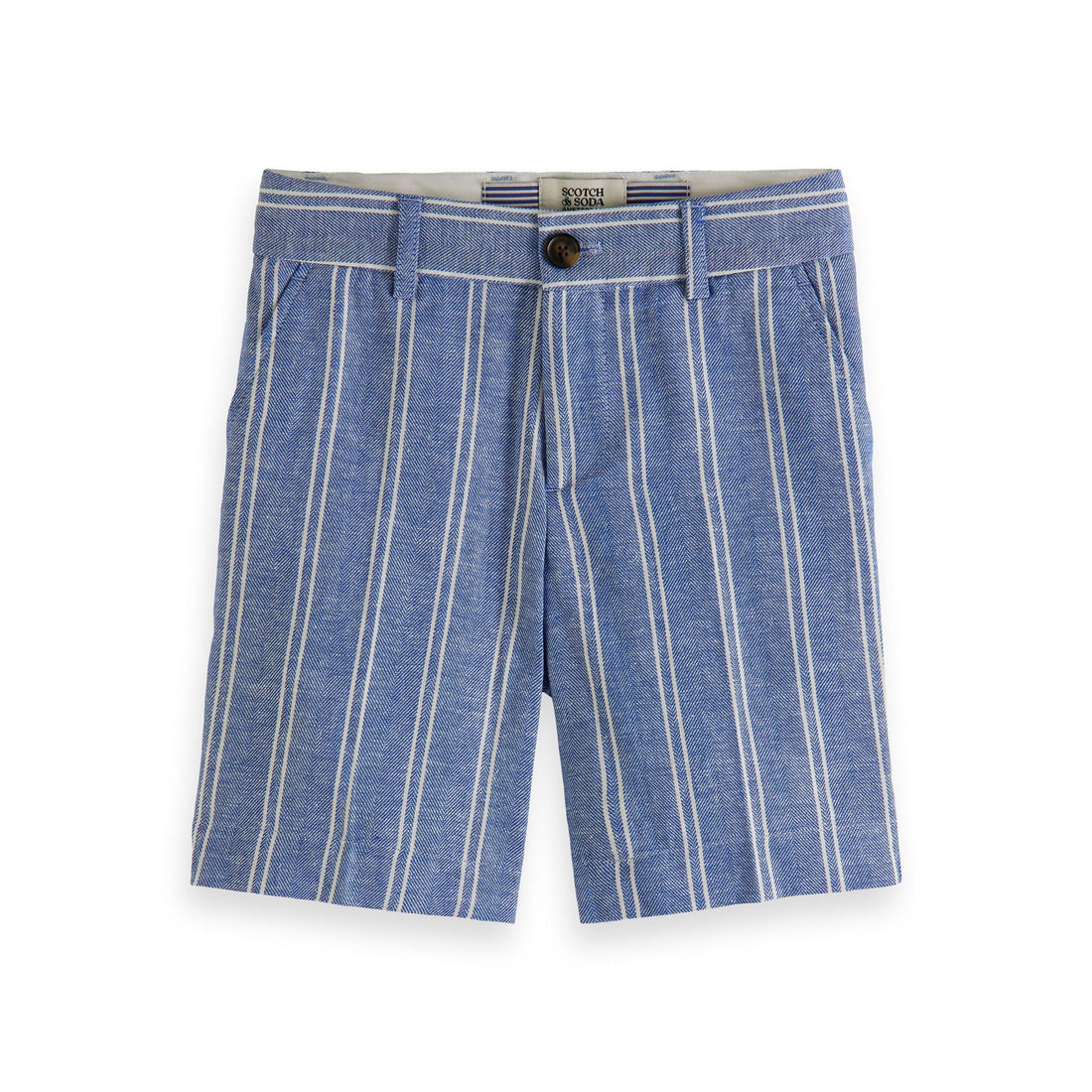 Scotch Shrunk Blue Stripe Linen Dressed Shorts