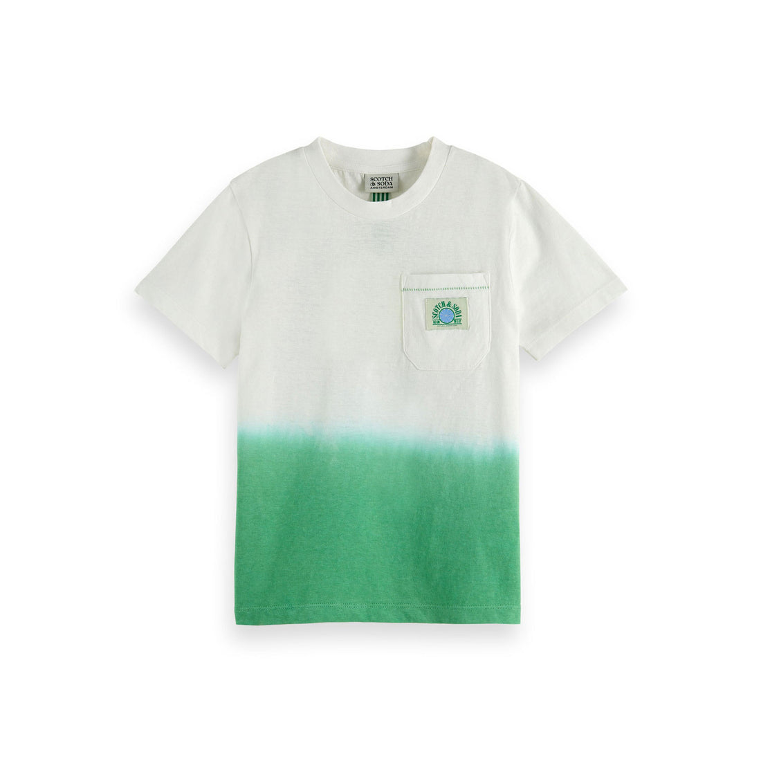 Scotch Shrunk Green Dip Relaxed-Fit Ss Dip-Dye Tshirt