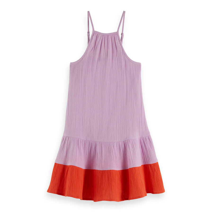 Scotch Shrunk  Orchid Crinkle Cotton A Line Dress