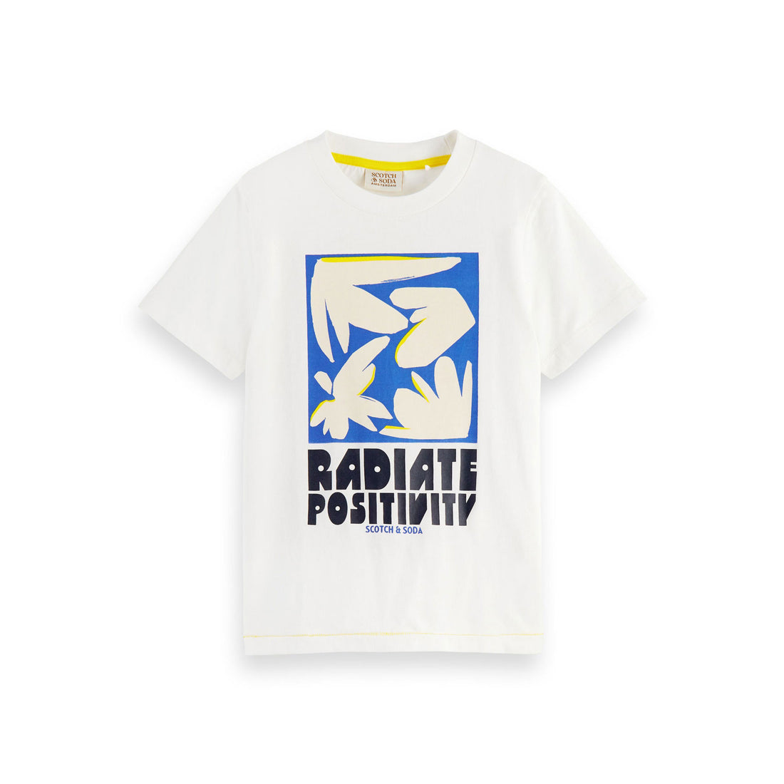Scotch Shrunk Off White Short Sleeve Tee With Art Work