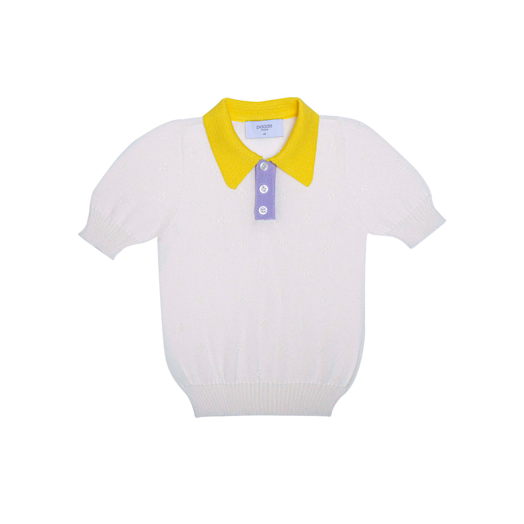 Paade Mode White Seamless Polo Shirt