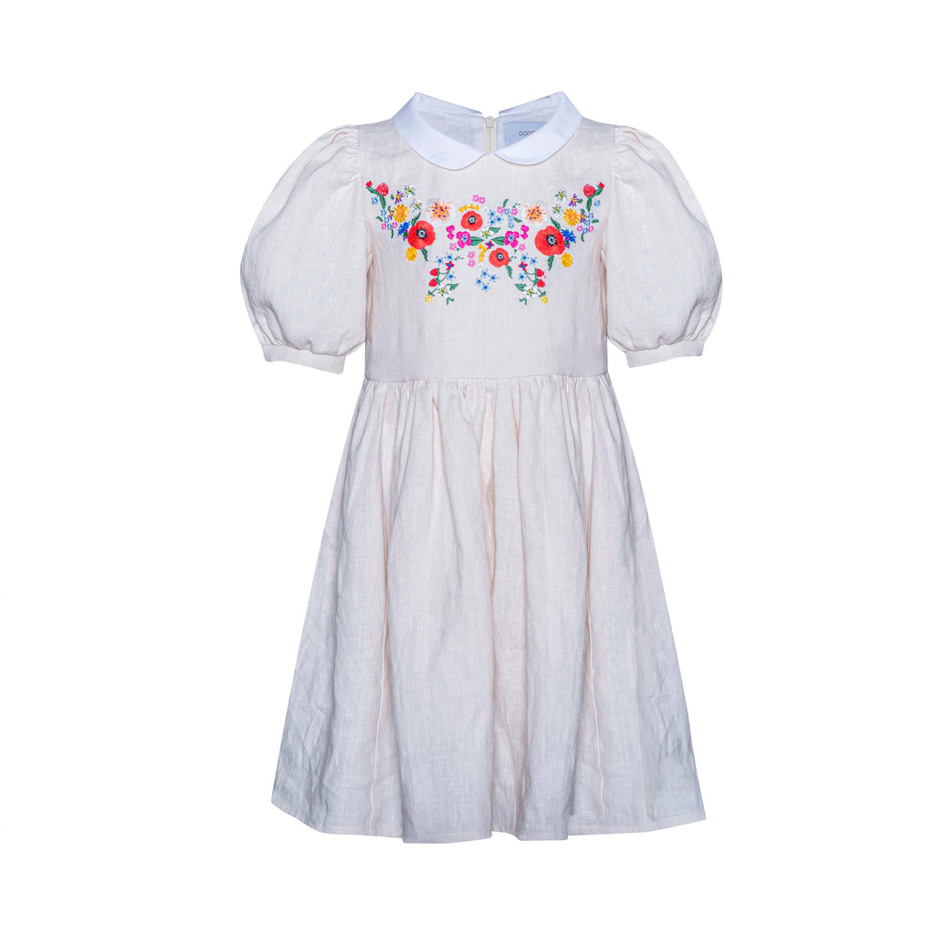 Paade Mode White Forgetmenot Linen Dress