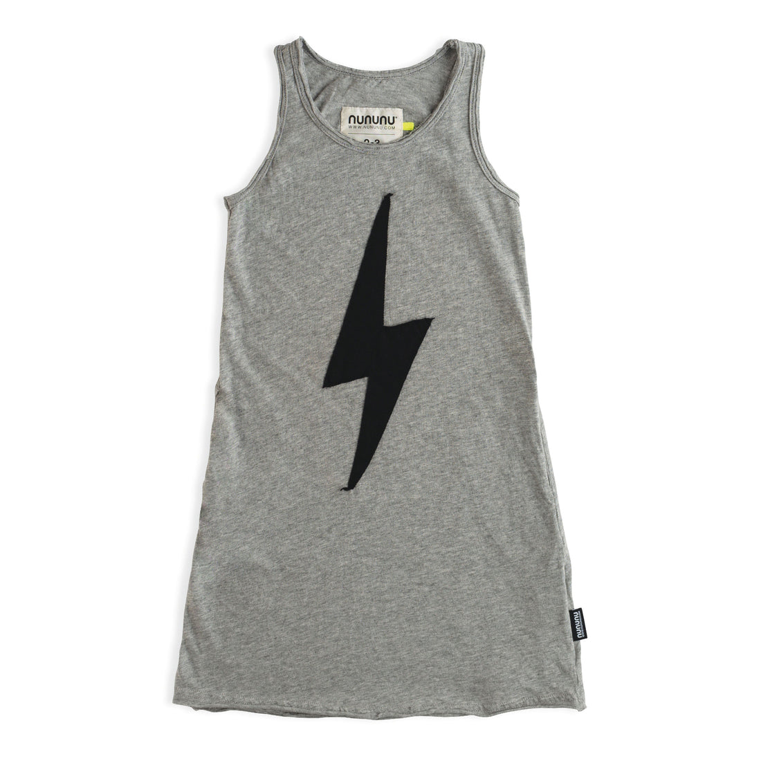 NUNUNU Heather Grey Bolt Patch Tank Dress