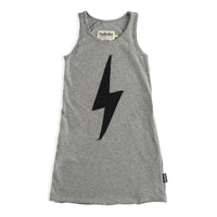 NUNUNU Heather Grey Bolt Patch Tank Dress