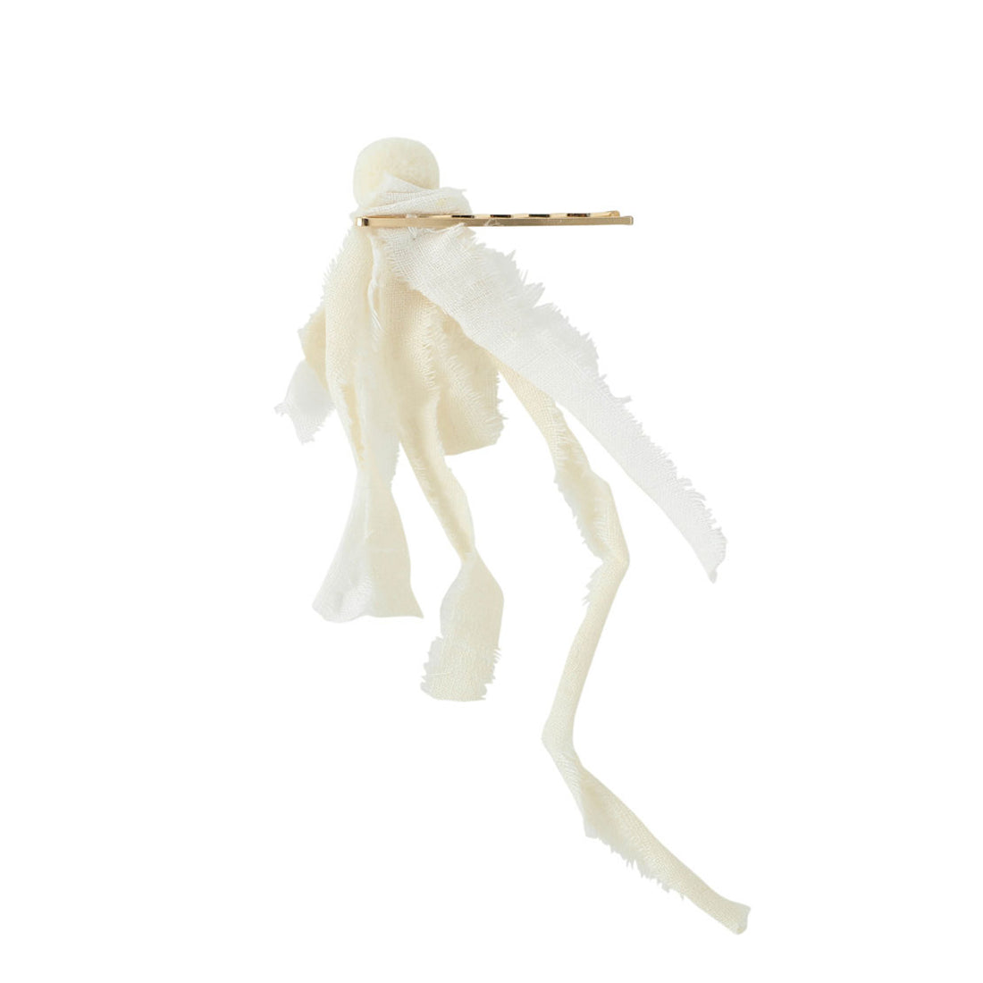 Bene Bene Ivory Linen Pom Pom Head Pin