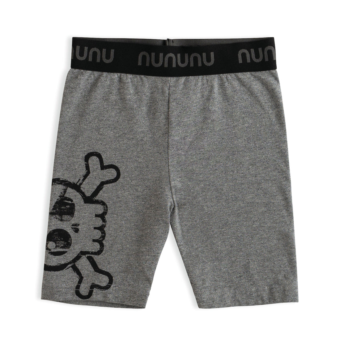 NUNUNU Dusty Hthr Grey Skull Riding Shorts