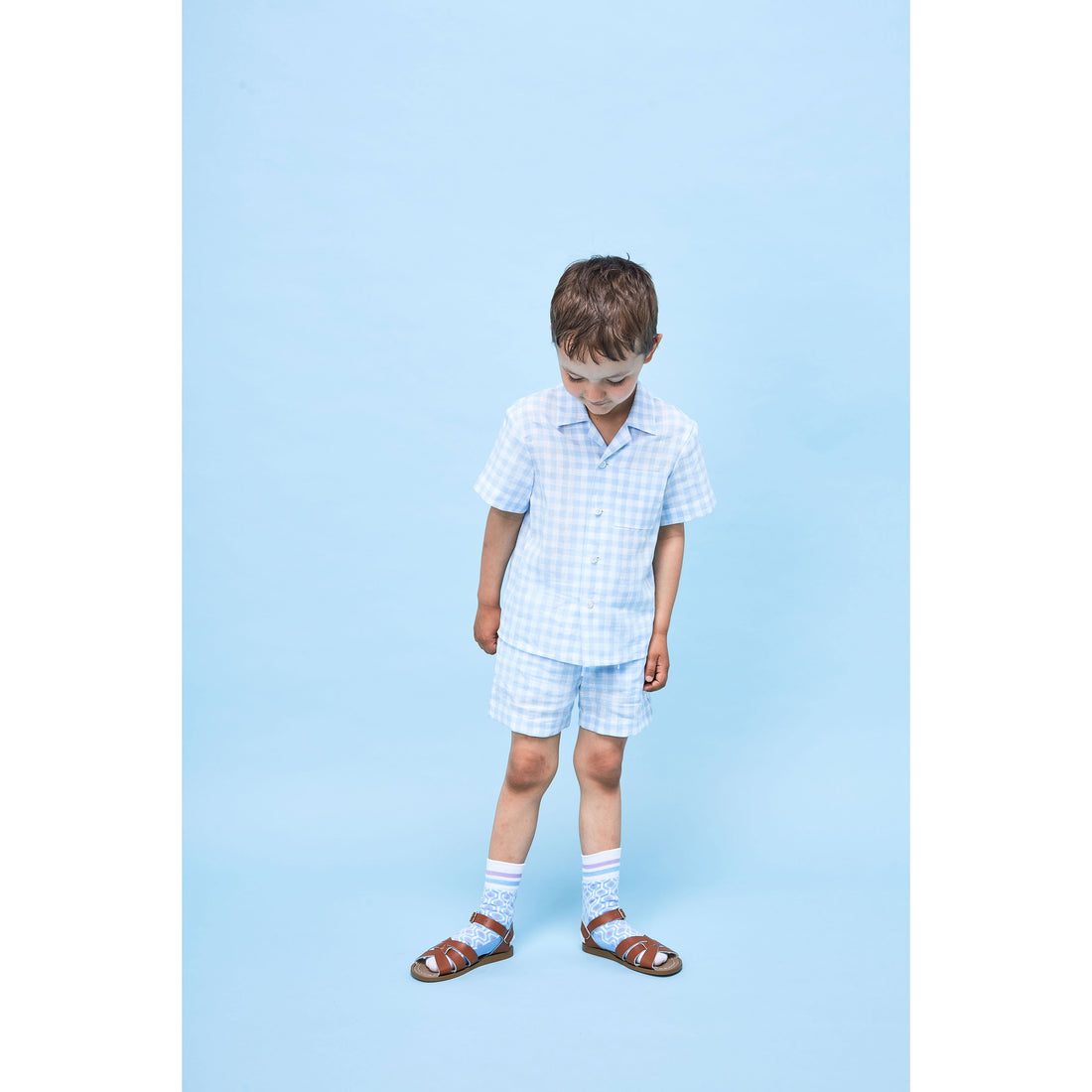 Paade Mode Picnic Blue Lien Shorts