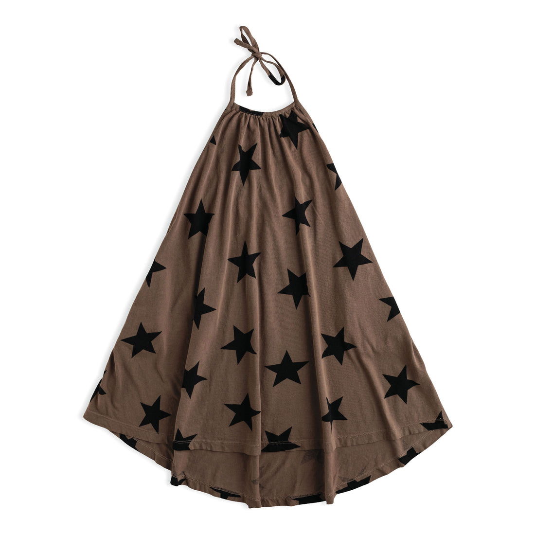 NUNUNU Earth Brown Star Collar Dress
