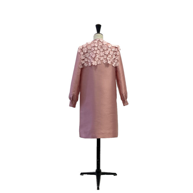 Lemoniez  Pale Pink Mikado  Tulle Collar Blossoming Dress