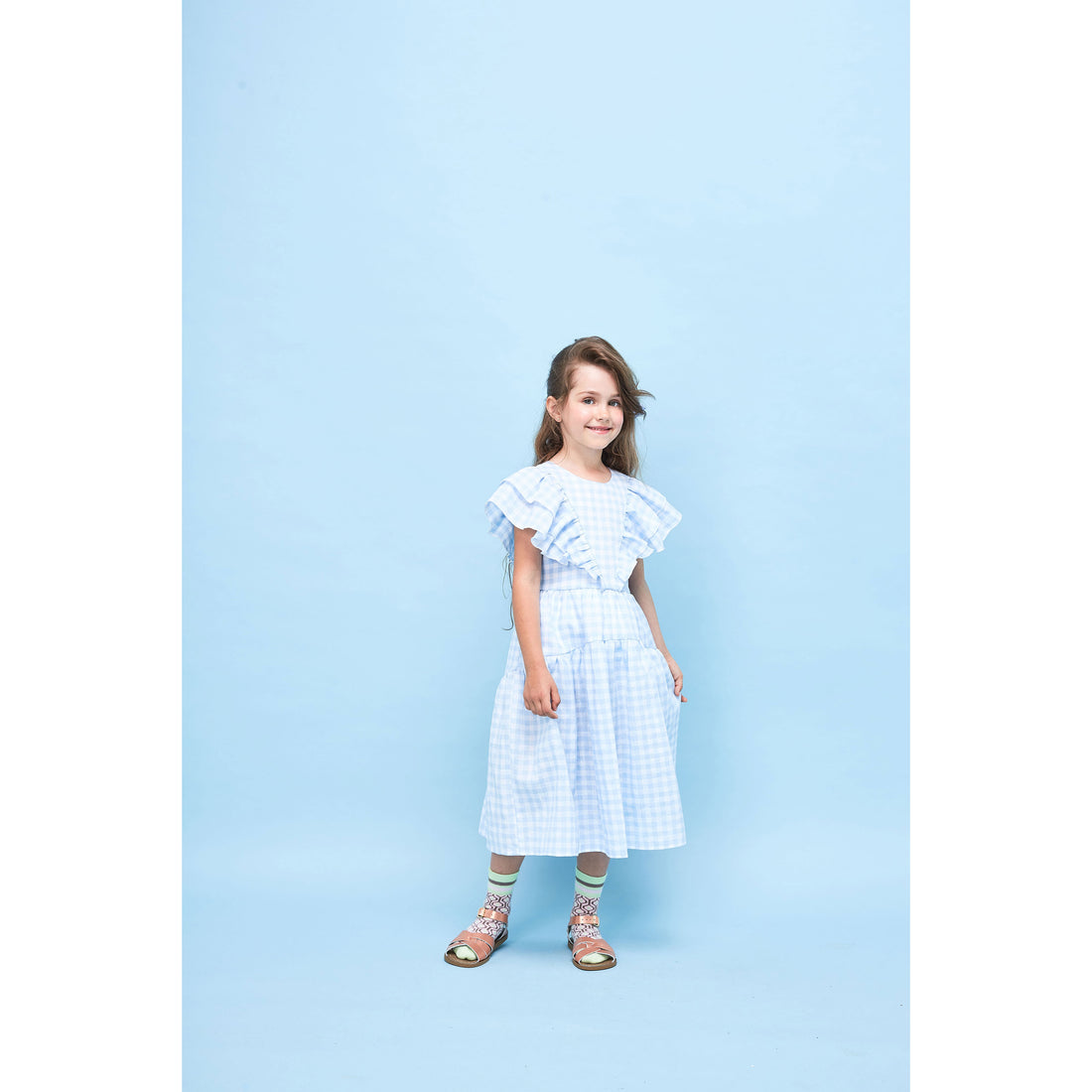 Paade Mode Picnic Blue Linen Maxi Dress