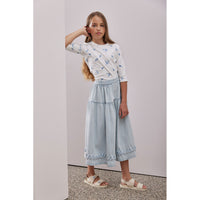 Steph White/Blue Embroidered T-Shirt