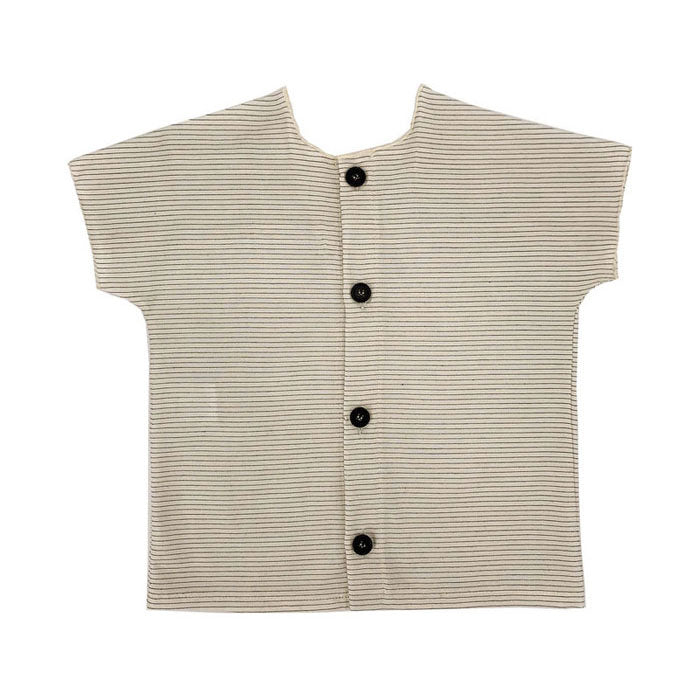 Gayalab White Stripes Button Down Tee