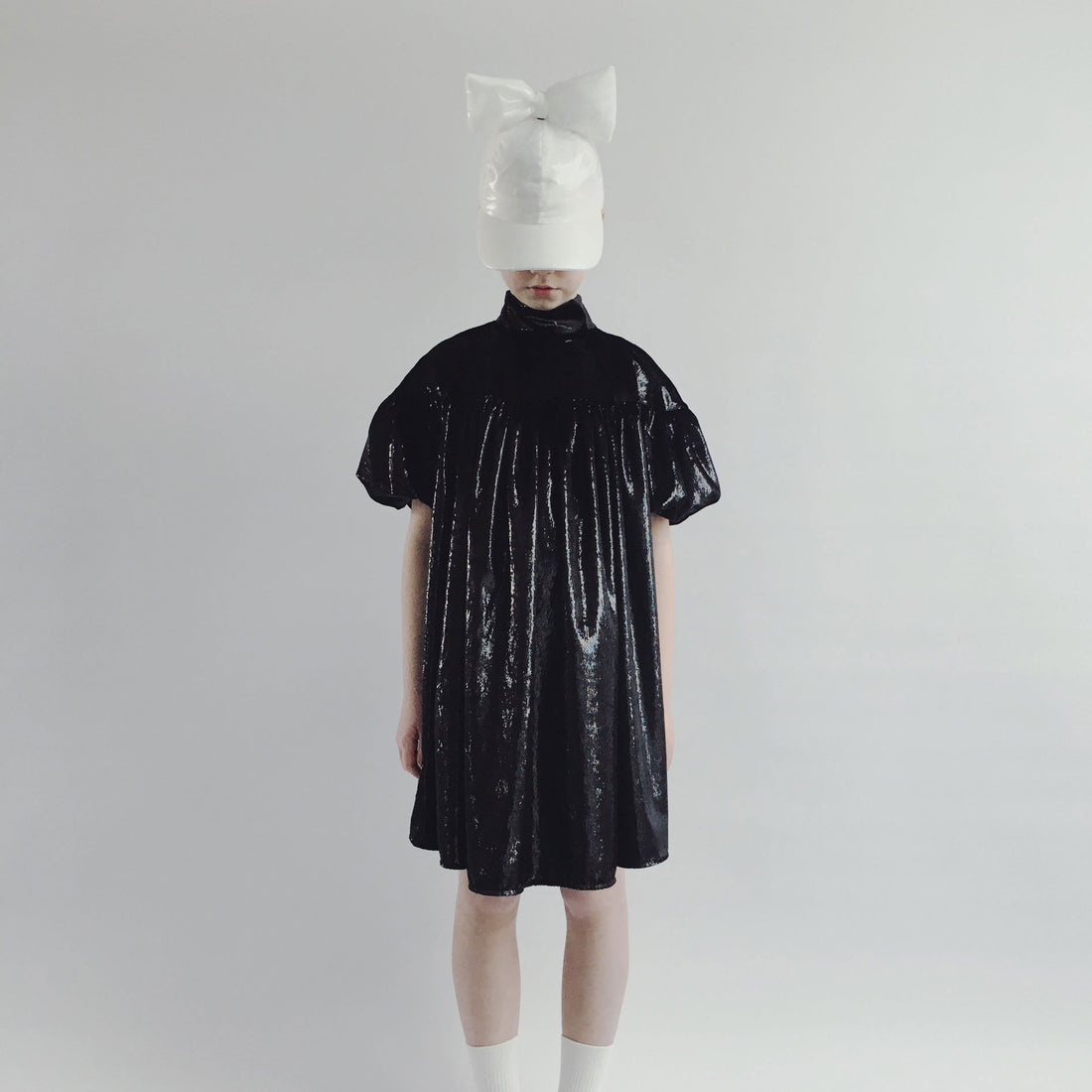 Caroline Bosmans Glitter Black Flowy Dress