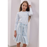 Steph Light Denim Button Skirt
