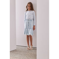 Steph Light Denim Button Skirt
