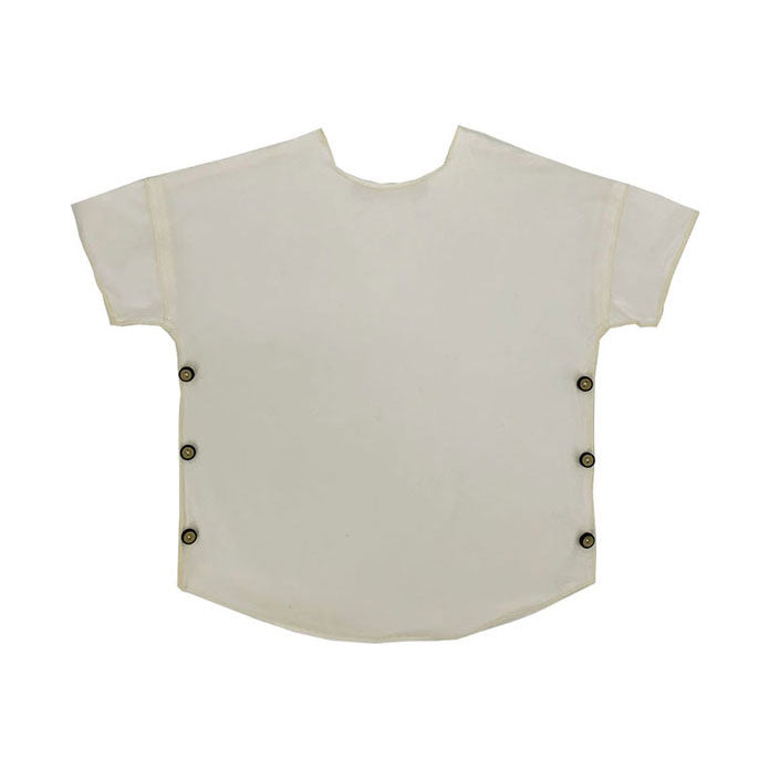 Gayalab White Jersey Side Button Tee