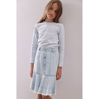 Steph Light Denim Button Skirt