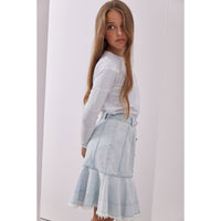 Steph Light Denim Button Skirt