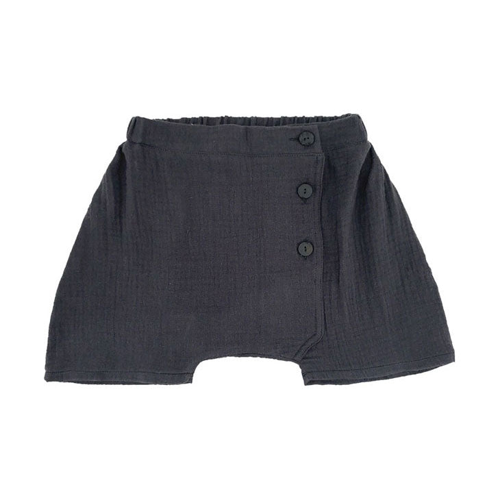 Gayalab Graphite Muslin Button Shorts