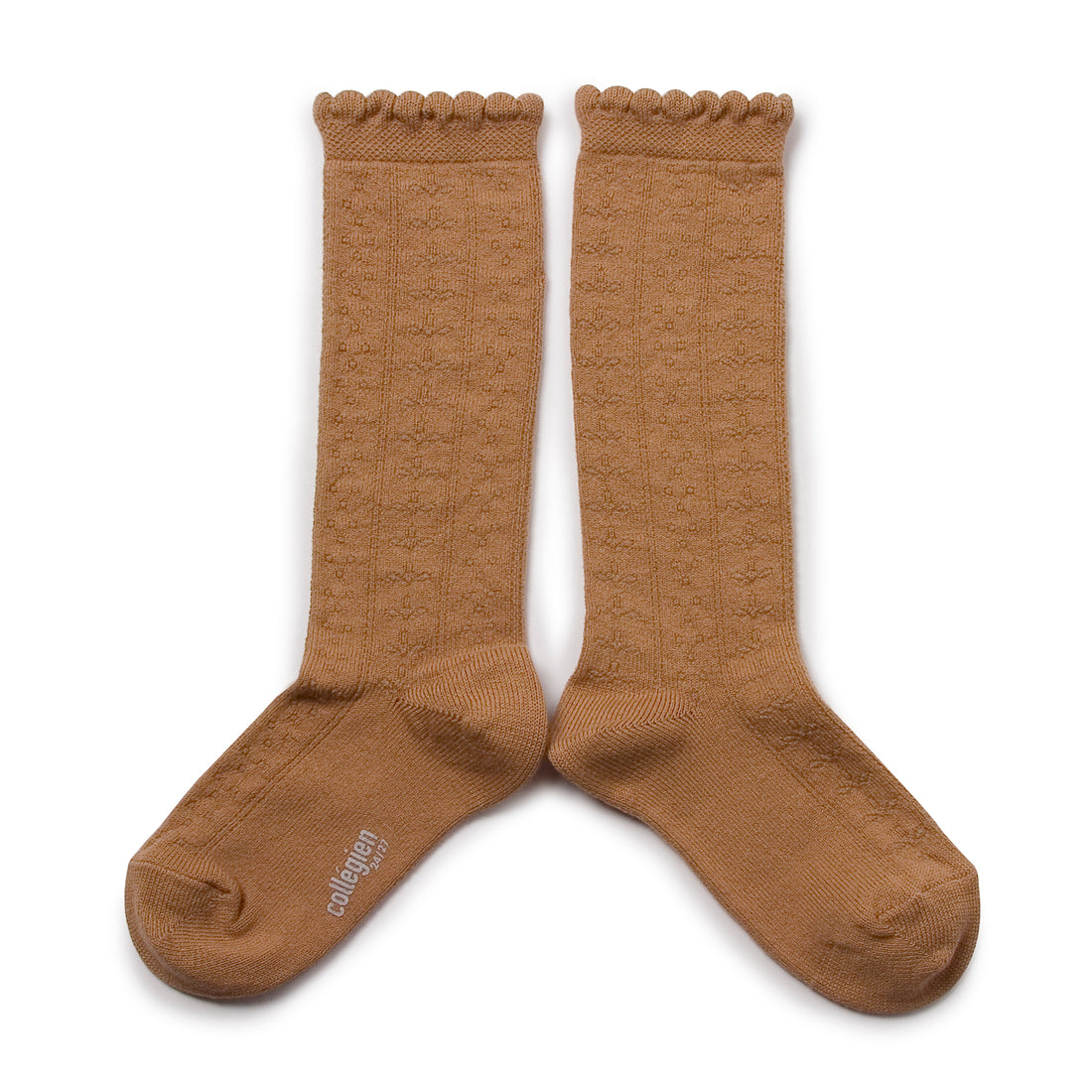 Collegien Juliette - Pointelle Organic Cotton Socks - Caramel