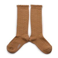 Collegien Juliette - Pointelle Organic Cotton Socks - Caramel