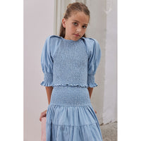 Steph Chambray Shirred Top