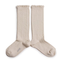 Collegien Juliette - Pointelle Organic Cotton Socks - Off White