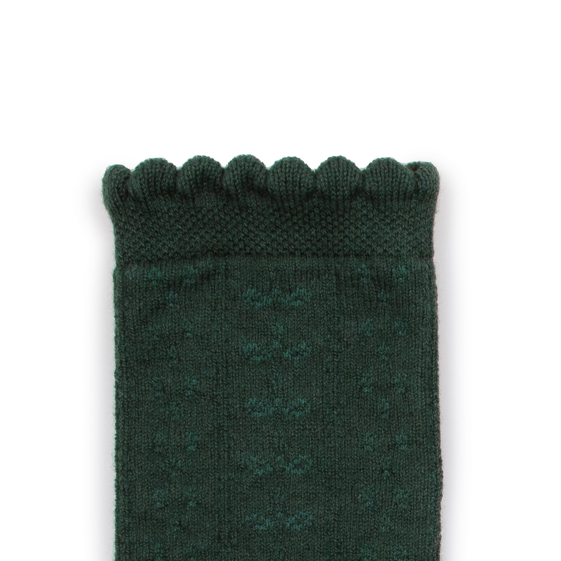 Collegien Juliette - Pointelle Organic Cotton Socks - Forest Green