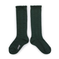 Collegien Juliette - Pointelle Organic Cotton Socks - Forest Green