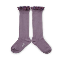 Collegien Elisabeth - Liberty Ruffle Ribbed Socks - Wisteria