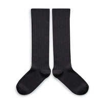 Collegien La Haute - Ribbed Socks - Charcoal Black