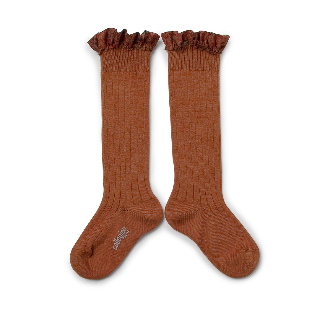 Collegien Elisabeth - Liberty Ruffle Ribbed Socks - Gingerbread