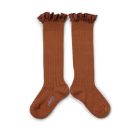 Collegien Elisabeth - Liberty Ruffle Ribbed Socks - Gingerbread