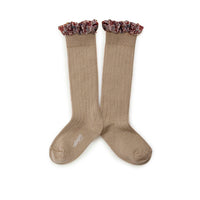 Collegien Petite Taupe Elisabeth Liberty Ruffle Knee Socks